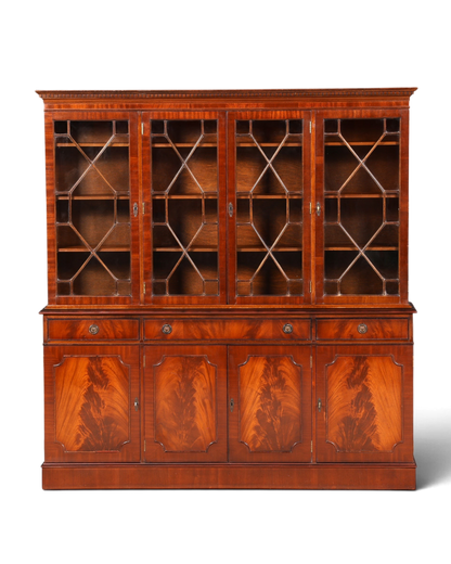 Hauptstadt Möblerei englische Mahagoni Vitrine mit Glasfronten und Buffet-Unterschrank im antiken Stil
