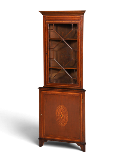 G577 Finish cm Wunderschöne Englische Eckvitrine Mahagoni Antik 60s echt Holz Schrank Eckschrank Glasvitrine (Kopie)