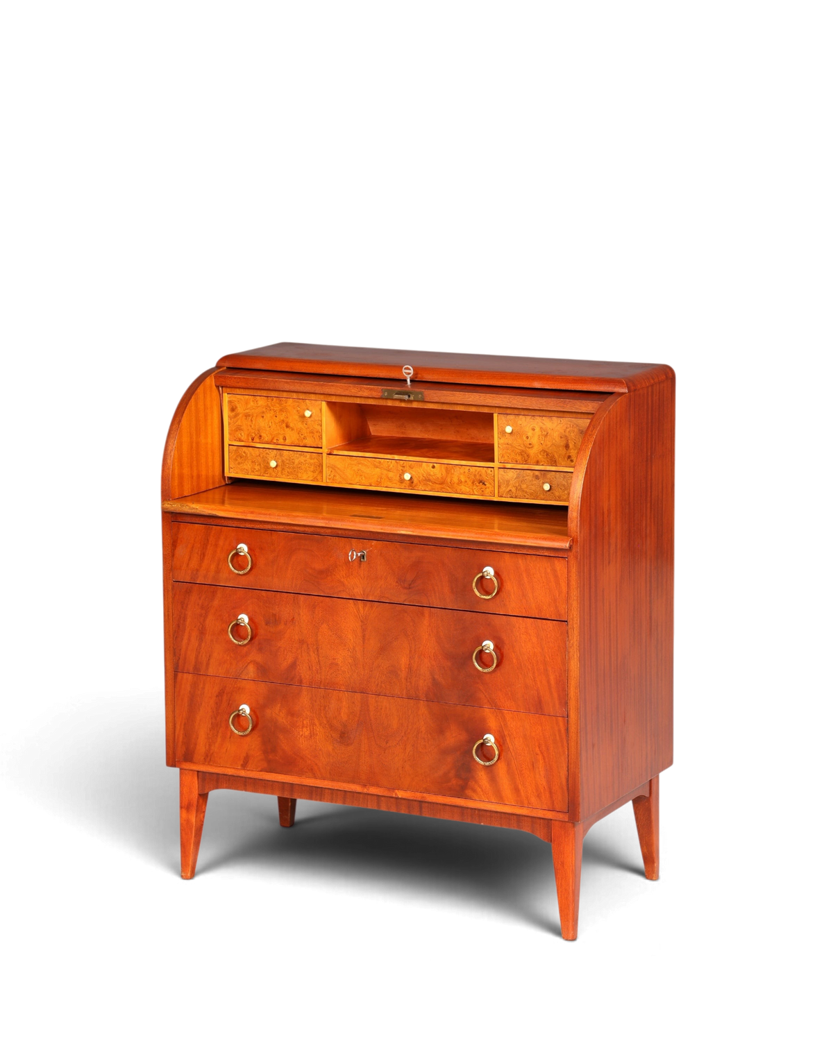 Traumhafter Mid Century Rollladen Sekretär echt Holz Büro Schrank Vintage Schreibkommode