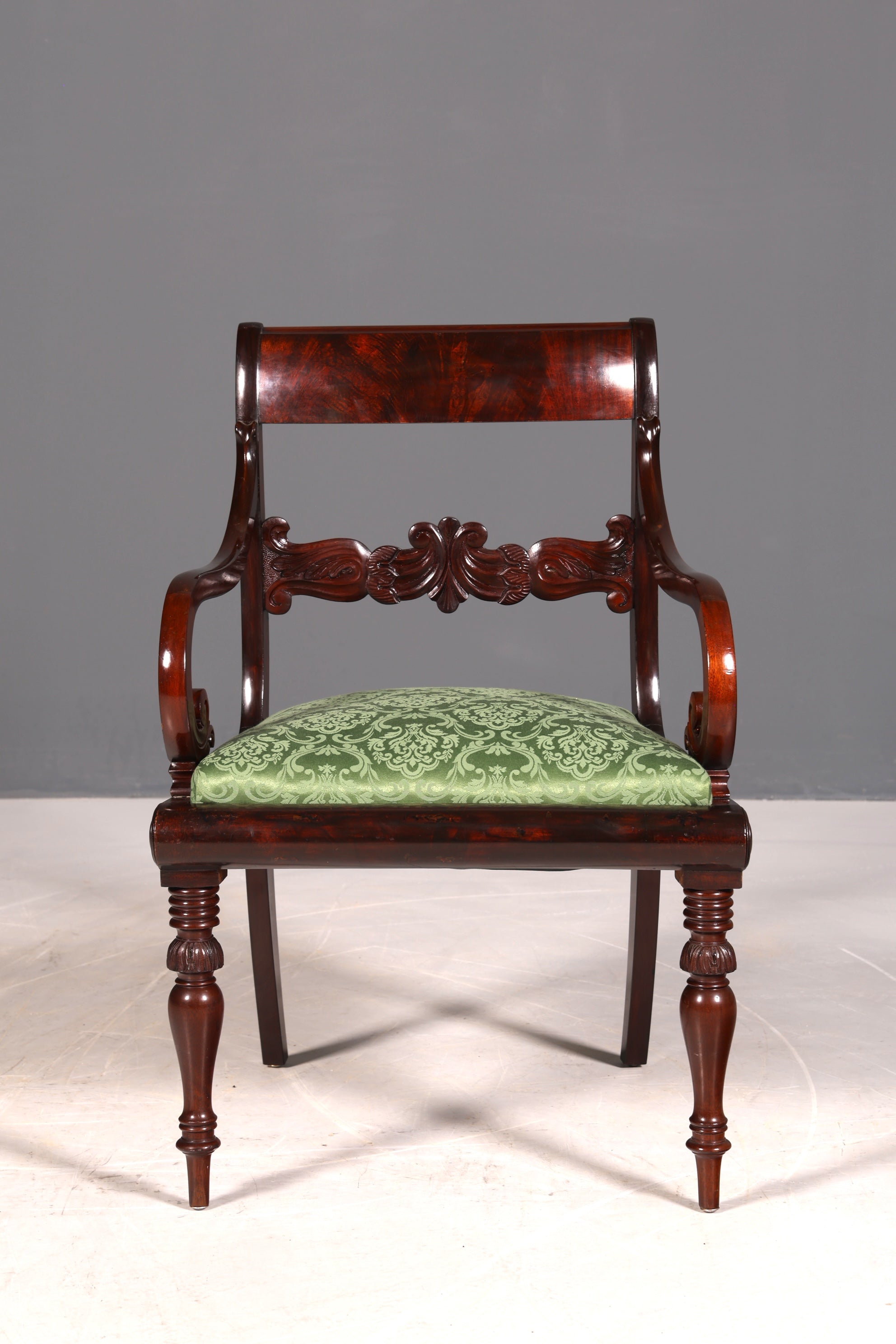 Wunderschöner Englischer Stuhl UK Küchenstuhl Antik Mahagoni Sekretär Stuhl Polsterstuhl 1 von 2