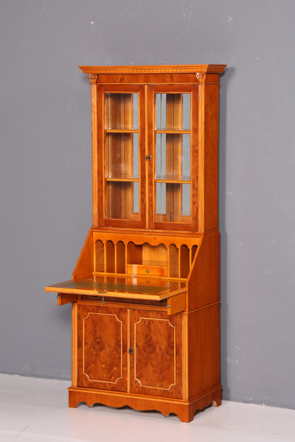 Stilvoller Englischer Sekretär Original Heldense Aufsatzsekretär Eibe Antik 60er Vitrine Schrank UK Büro