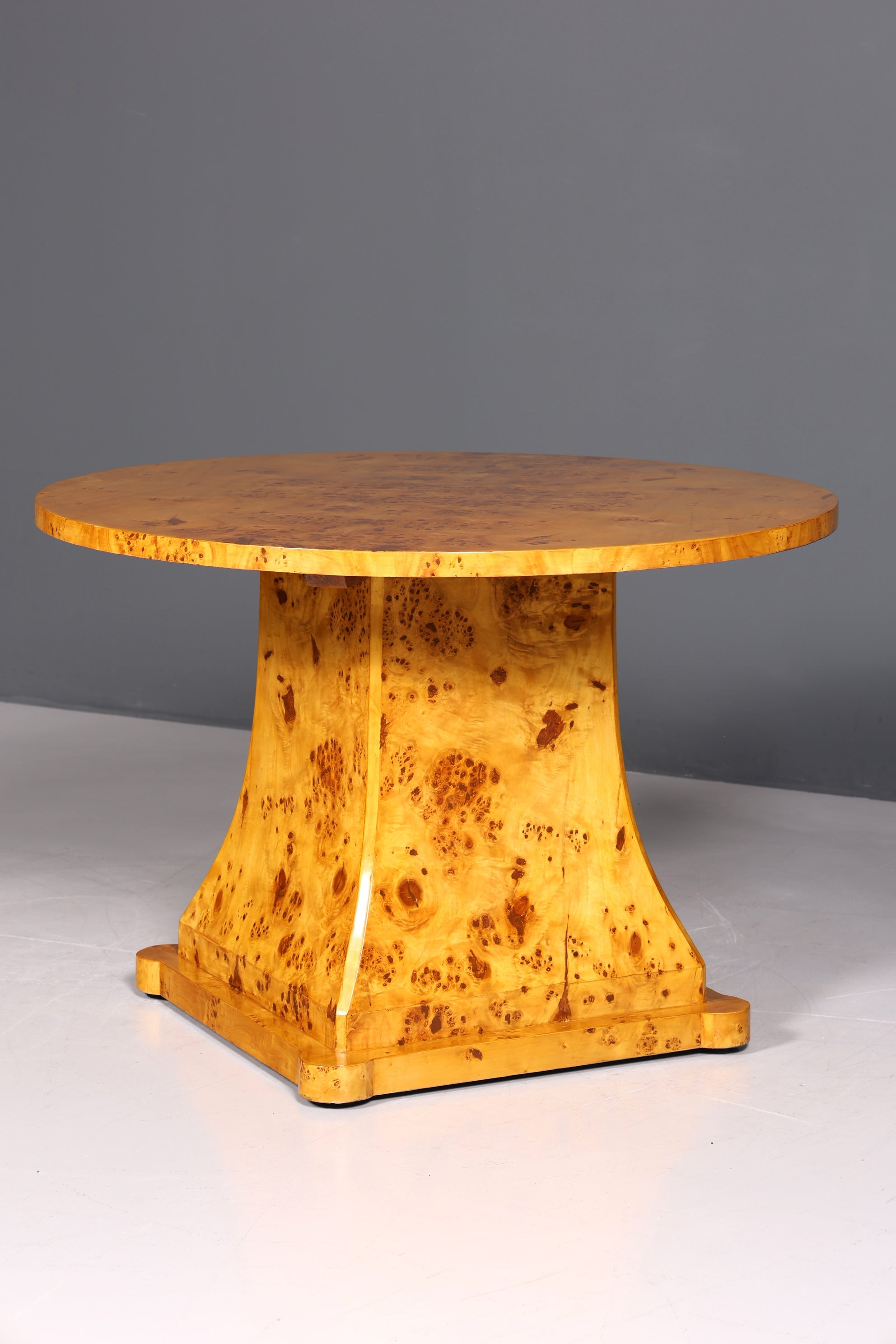 Dreamy round Art Deco style dining table, antique style birch kitchen table, dining room table