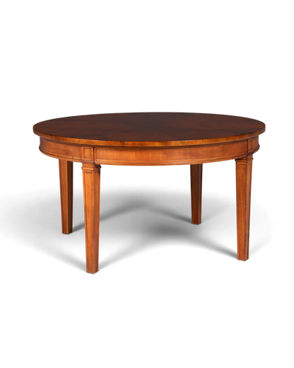 Hauptstadt Möblerei runder englischer Couchtisch aus dunklem Echtholz im Vintage Design mit eleganter Maserung