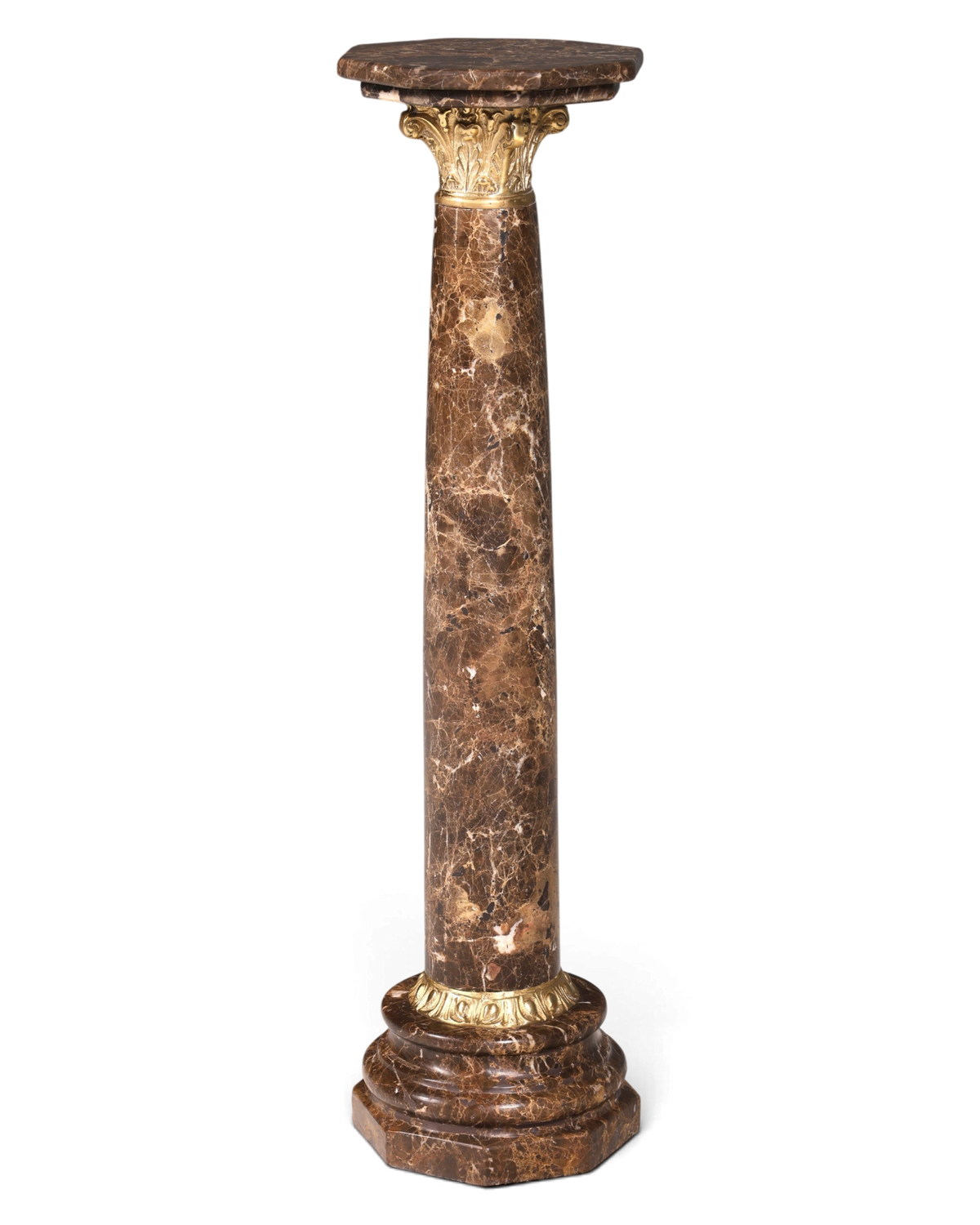 Wunderschöne Barock Stil Säule Louis XV Marmor Blumensäule Naturstein Braun Sockel Ablage 1 von 2