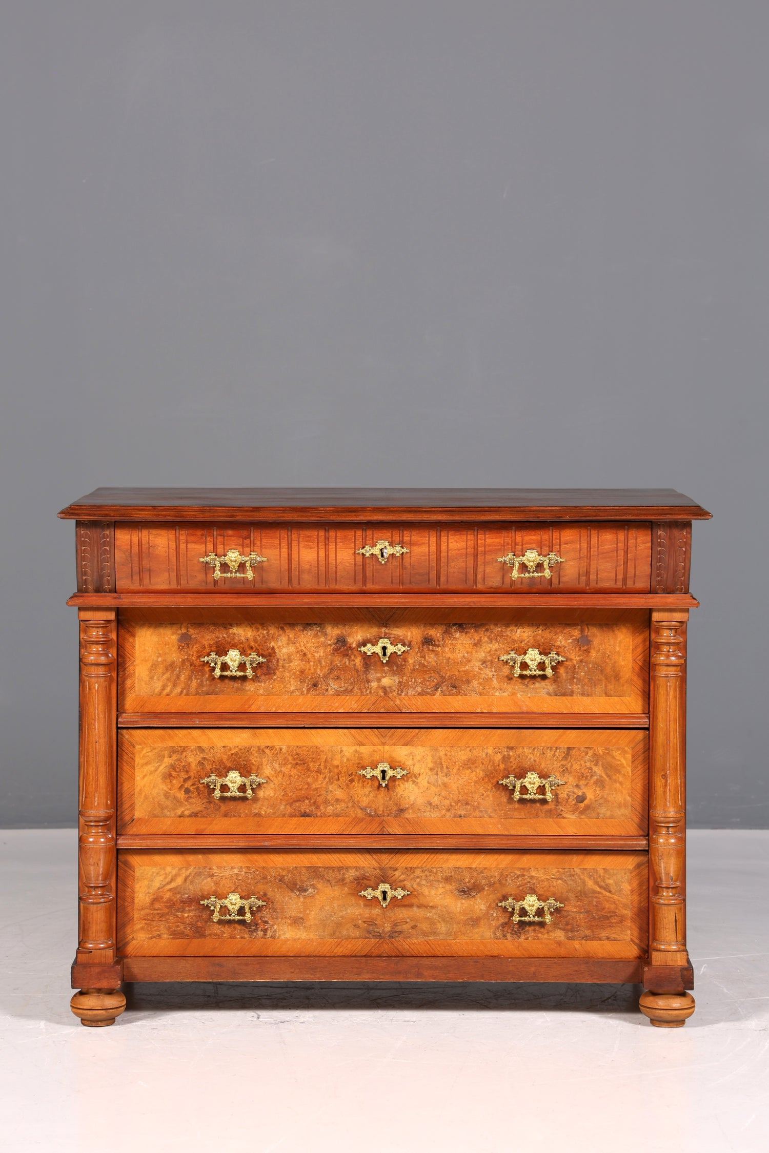 Beautiful Wilhelminian style chest of drawers Louis Philippe walnut drawers chest of drawers sideboard around 1880