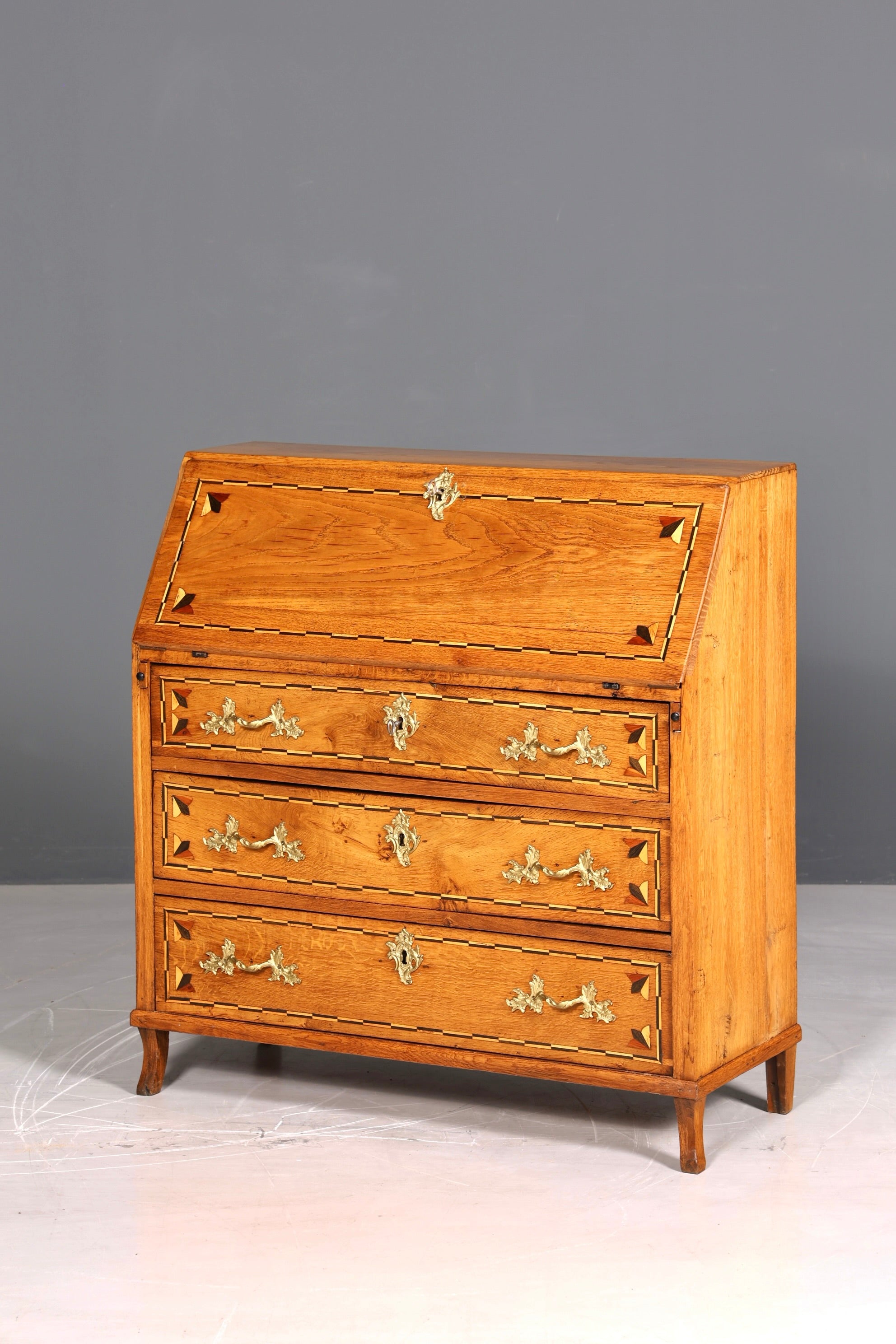 Original Barock Sekretär um 1800 Kommode Antik massiv Holz Schreibtisch Schreibkommode