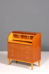 Stilvoller Mid Century Rollladen Sekretär echt Holz Büro Schrank Vintage Schreibkommode