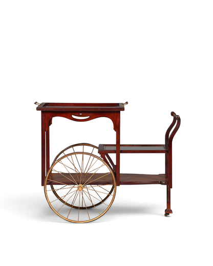 Wunderschöner filigraner Jugendstil Servierwagen Antik Glas Barwagen Teewagen um 1910