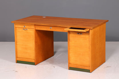 Wunderschöner Bauhaus Rollladen Schreibtisch Mid Century Echt Holz Bürotisch Office Table Vintage