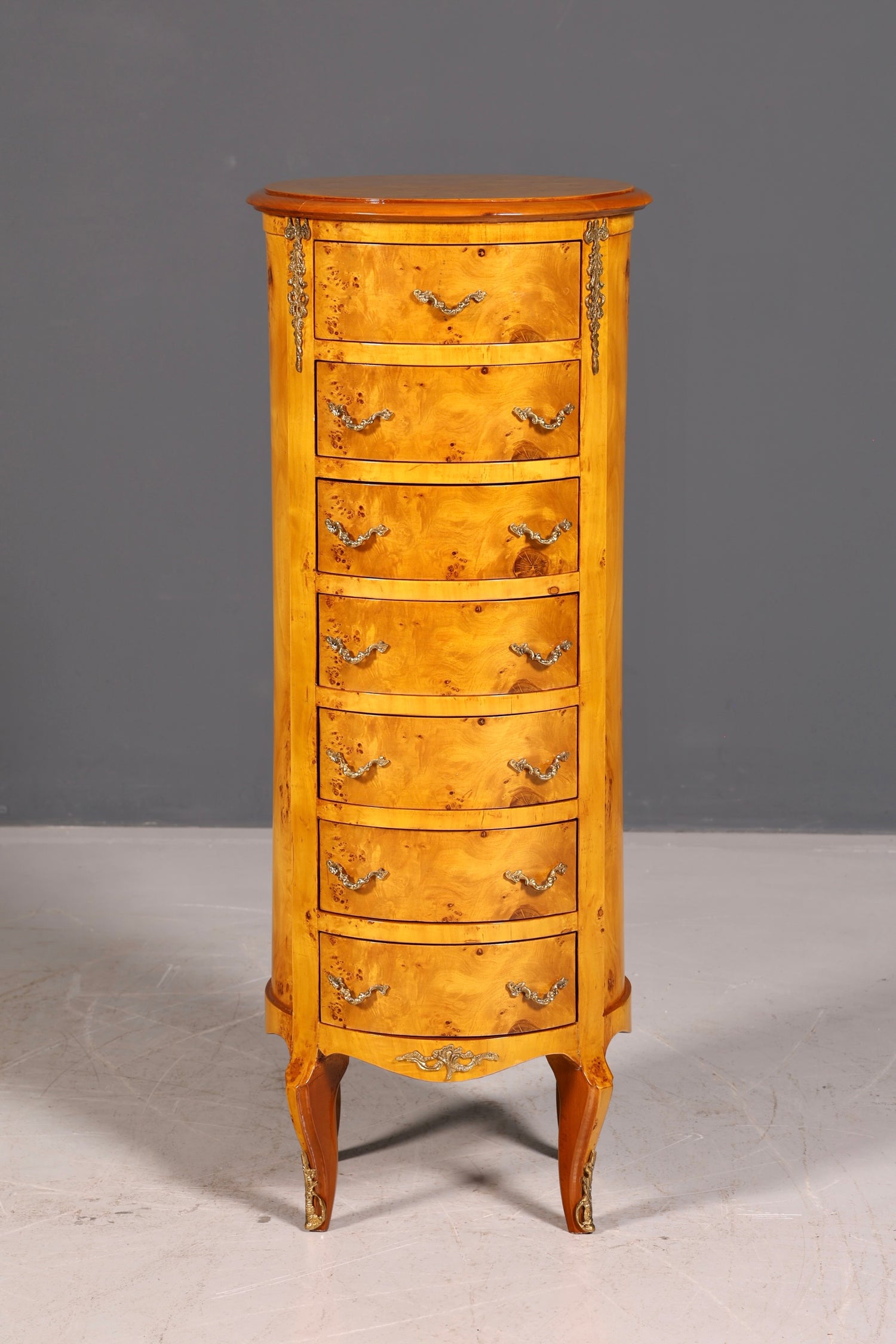 Traumhafte Barock Stil Kommode Antik Stil Louis XV Vertiko Birke Highboard Schubladenkommode