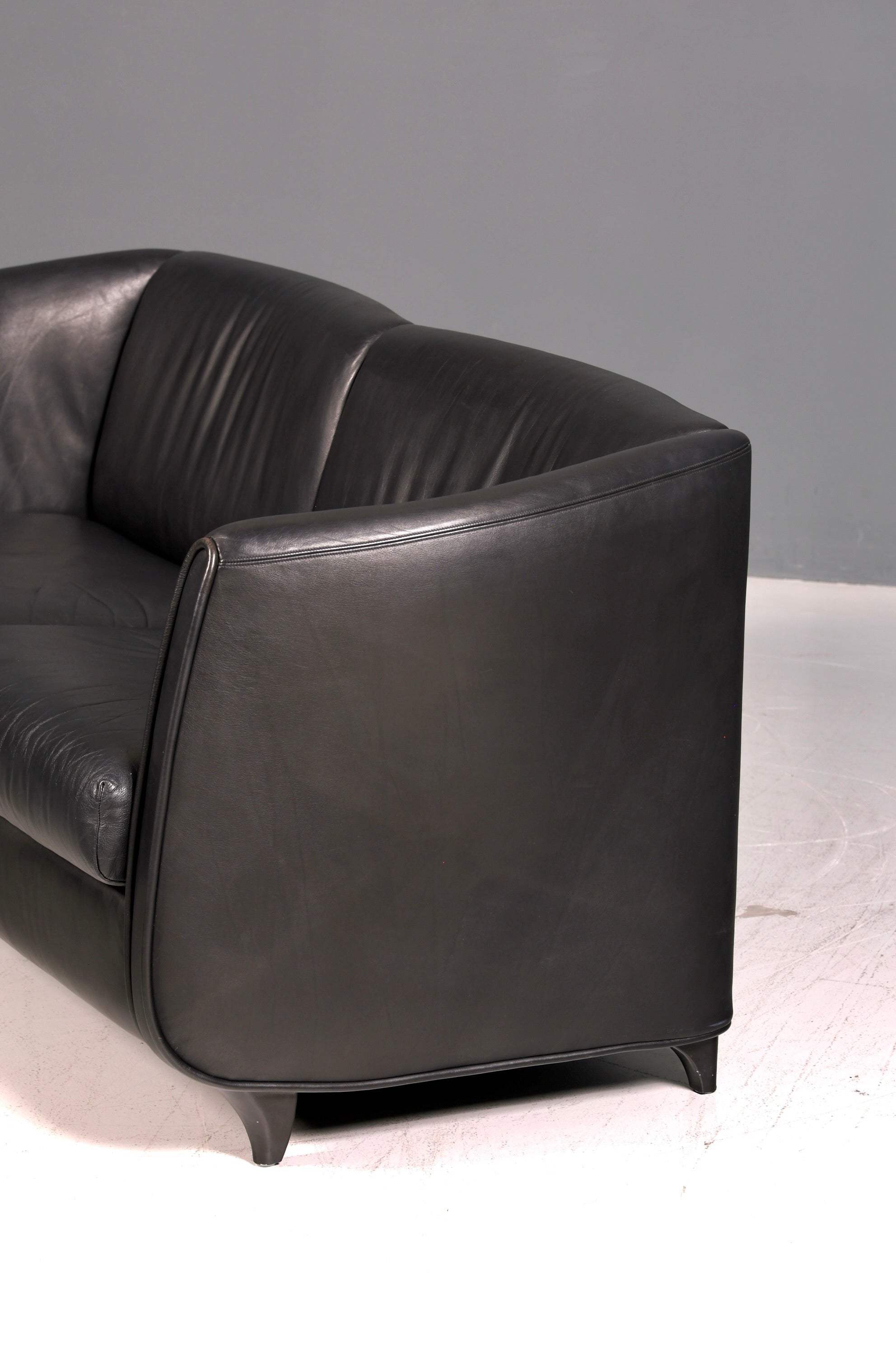 Wunderschönes Original De Sede DS-32 c Sofa Schwarz Echt Leder 2-Sitzer 90er Designer Ledersofa Couch Loungesofa Vintage