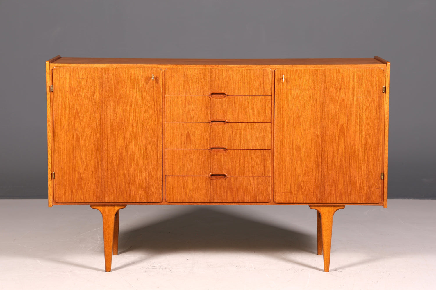 Traumhaftes Mid Century Sideboard Vintage Teak Holz TV Kommode Danish Design 60s Schrank