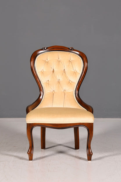 Wunderschöner Louis Philippe Stuhl Antik Chippendale Sekretär Stuhl Polsterstuhl Echt Holz Esszimmerstuhl Vintage