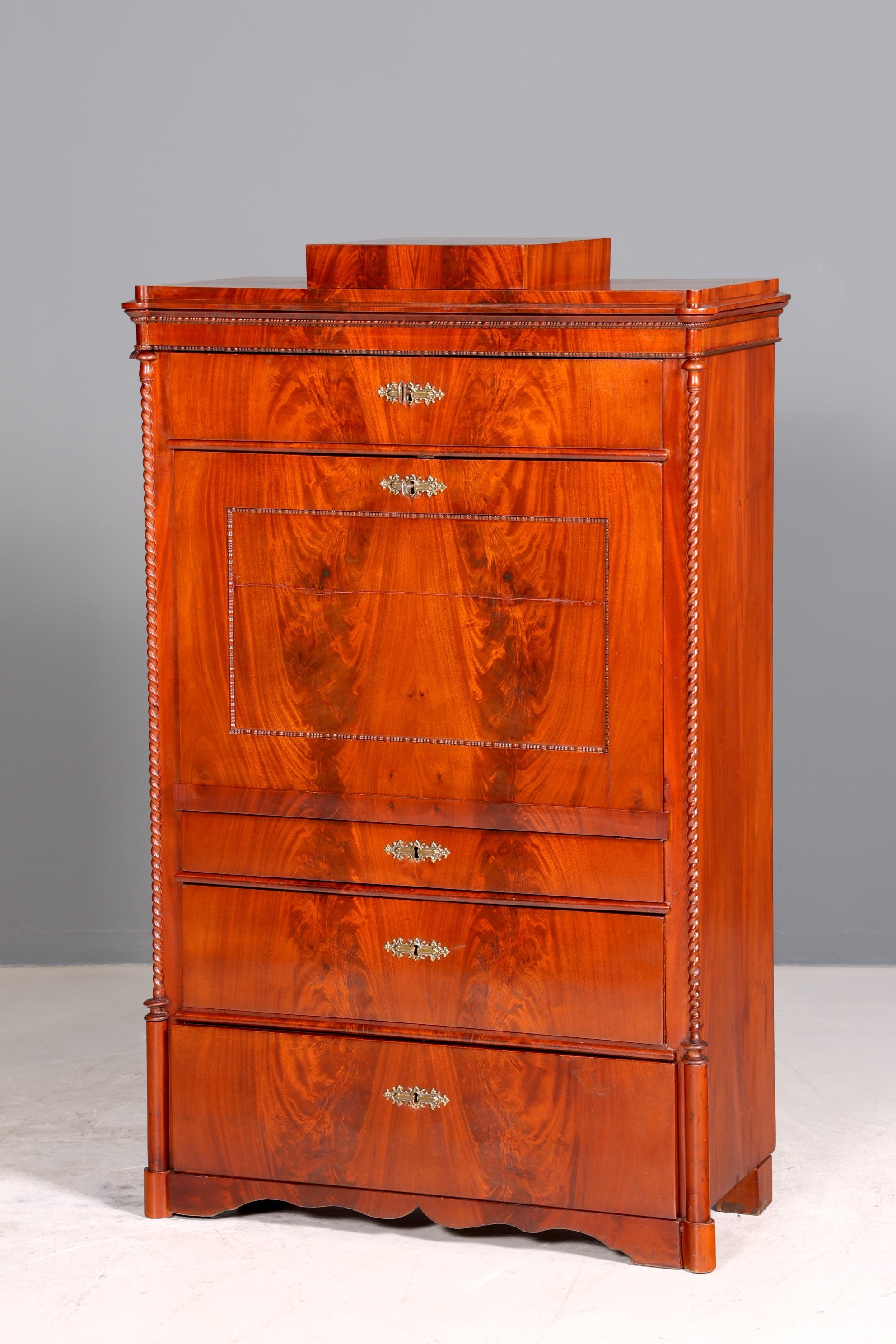 Stilvoller Louis Philippe Sekretär um 1880 Kommode Antik Biedermeier Stil Bürokommode