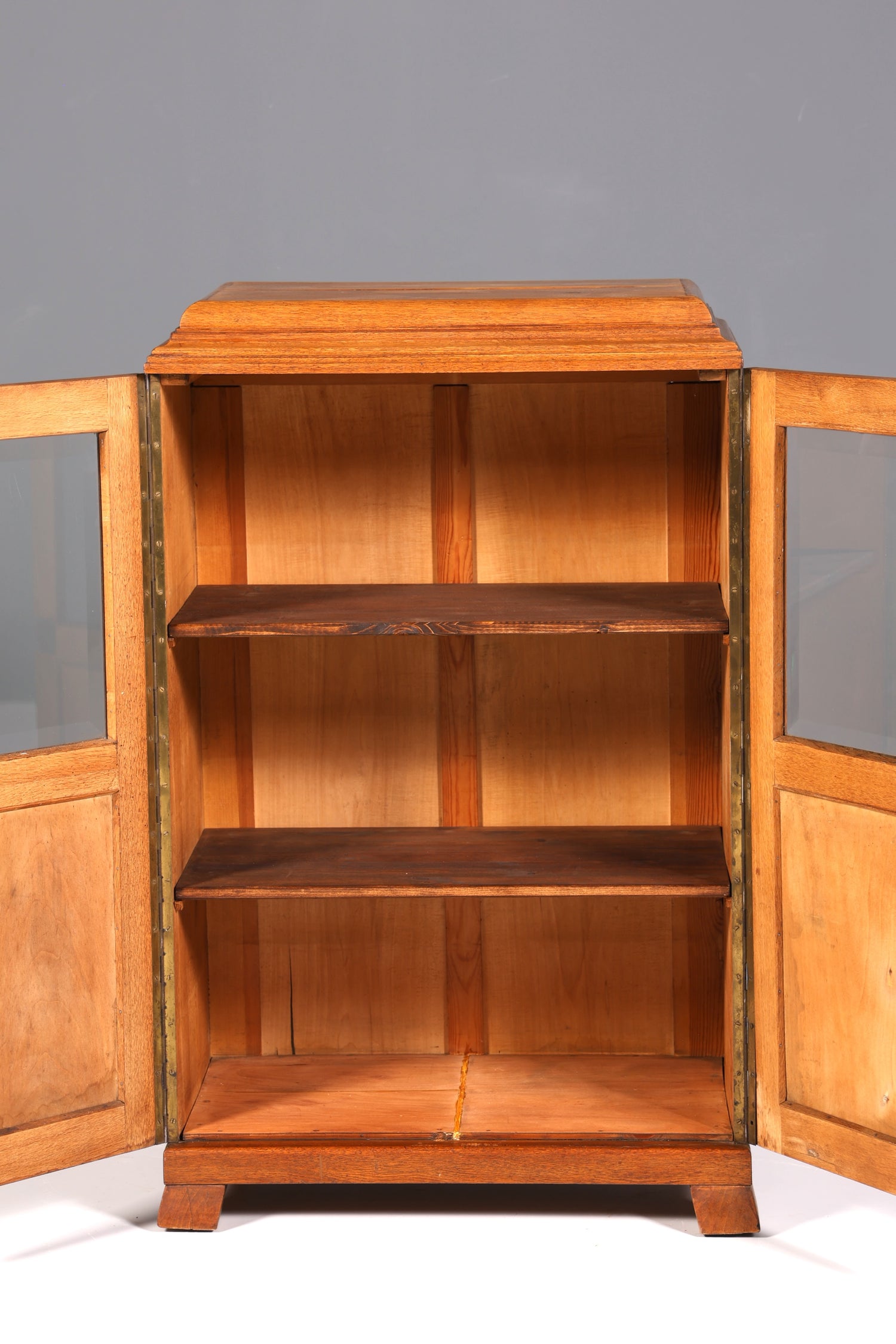Traumhafte Jugendstil Vitrine Antike Holz Bücherschrank Eiche Antik Schrank Geschirrschrank