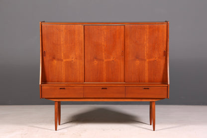 Dreamy mid-century sideboard, teak highboard cabinet, vintage Danish design chest of drawers