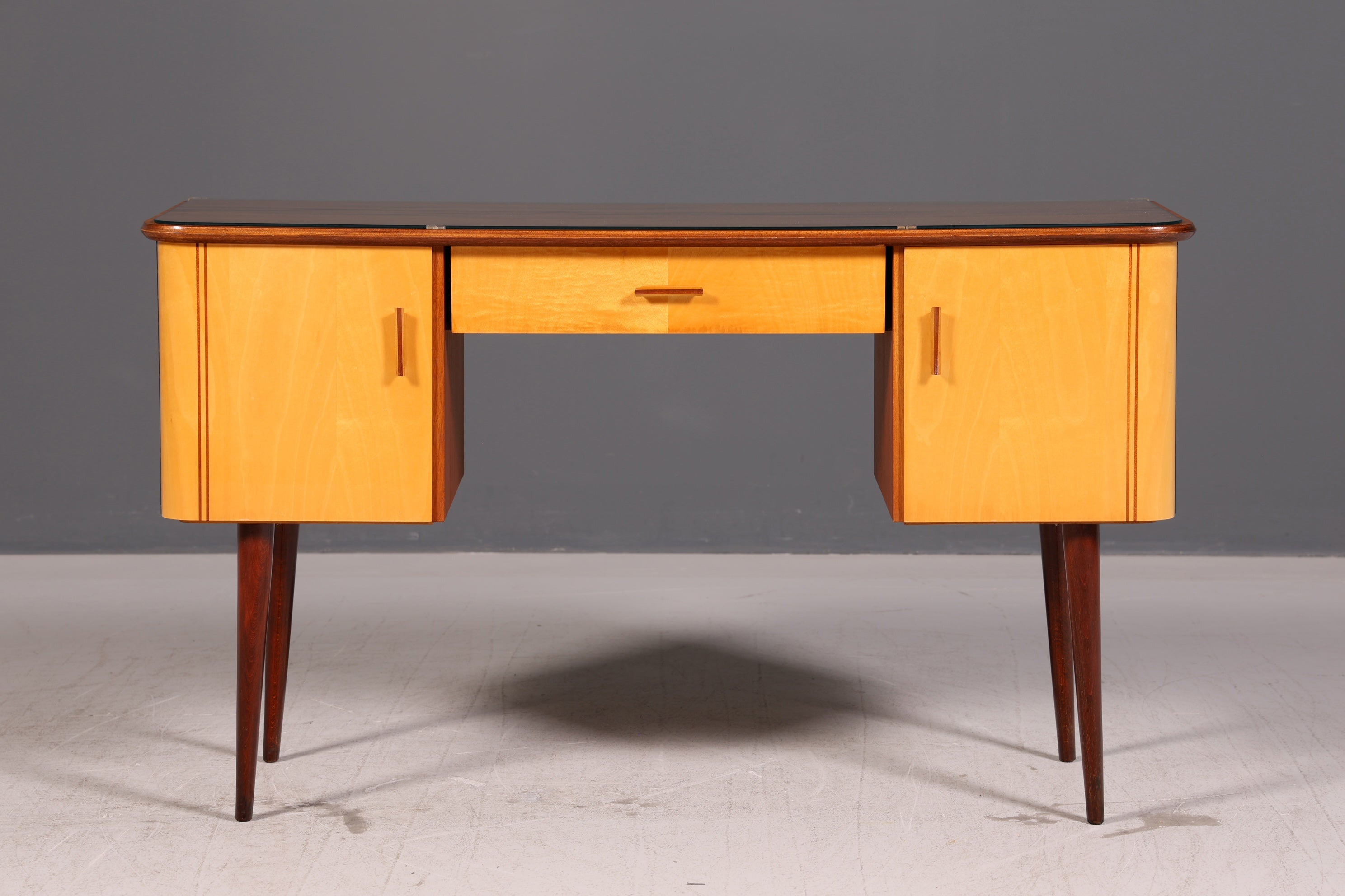 Wunderschöner Mid Century Schreibtisch Bürotisch Vintage Office Table Holz 60s