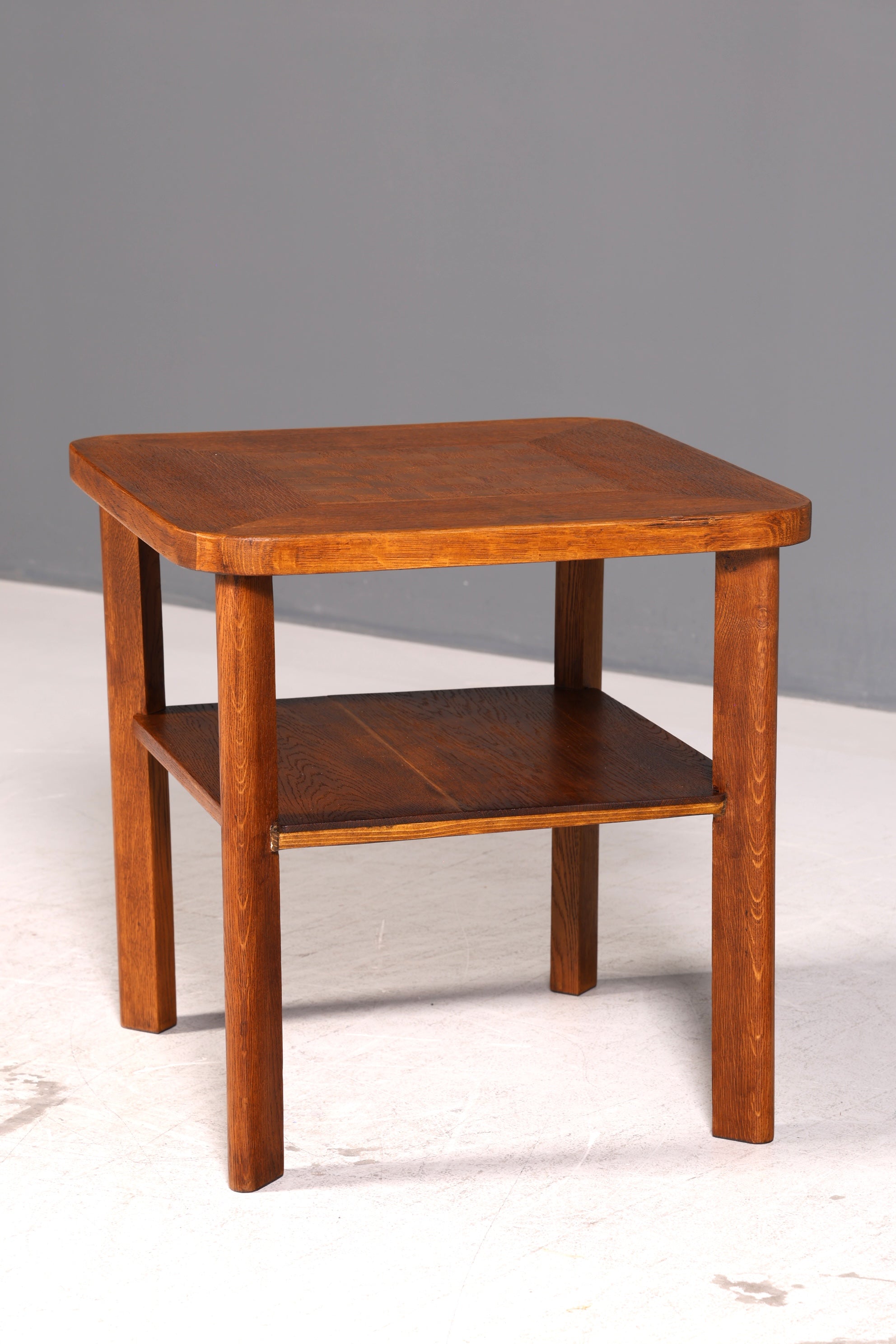 Edler Art Deco Beistelltisch Rauchtisch Quadratisch Jugendstil Eiche Ablagetisch Antik Vintage Tisch