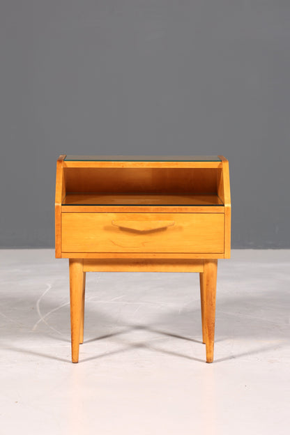 Schlichte Hellerau Kommode Mid Century Nachttisch echt Holz Beistelltisch VEB Möbel 2 von 2