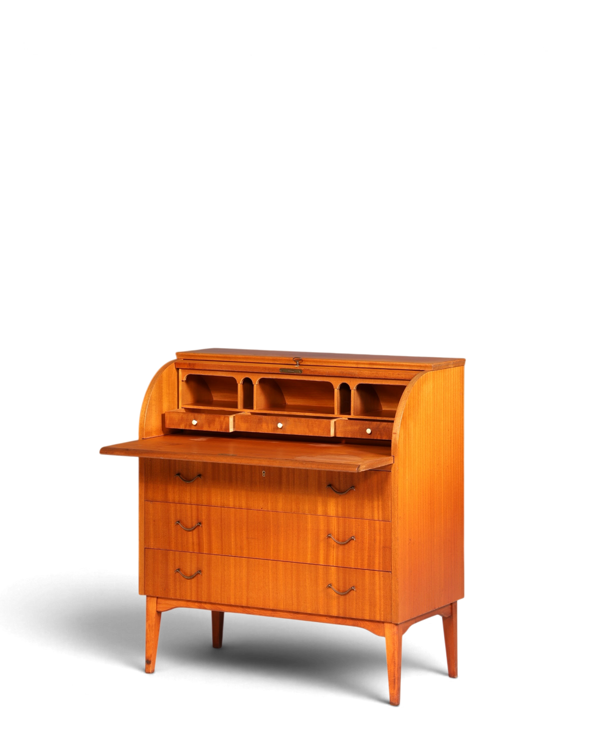 Wunderschöner Mid Century Rollladen Sekretär echt Holz Büro Schrank Vintage Schreibkommode