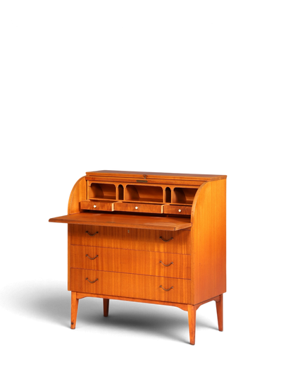 Wunderschöner Mid Century Rollladen Sekretär echt Holz Büro Schrank Vintage Schreibkommode