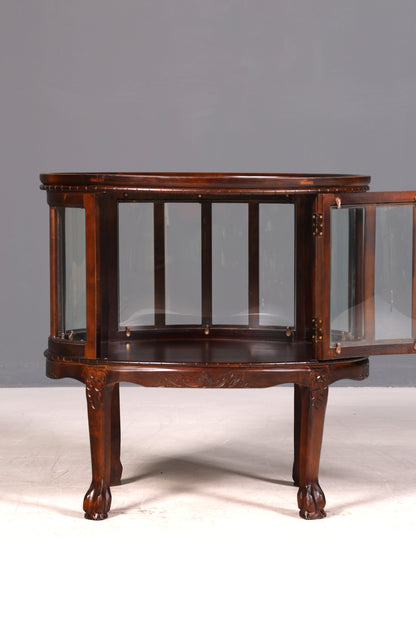 Wunderschöner filigraner Chippendale Barschrank echt Holz Teeschrank im Jugendstil Vitrine