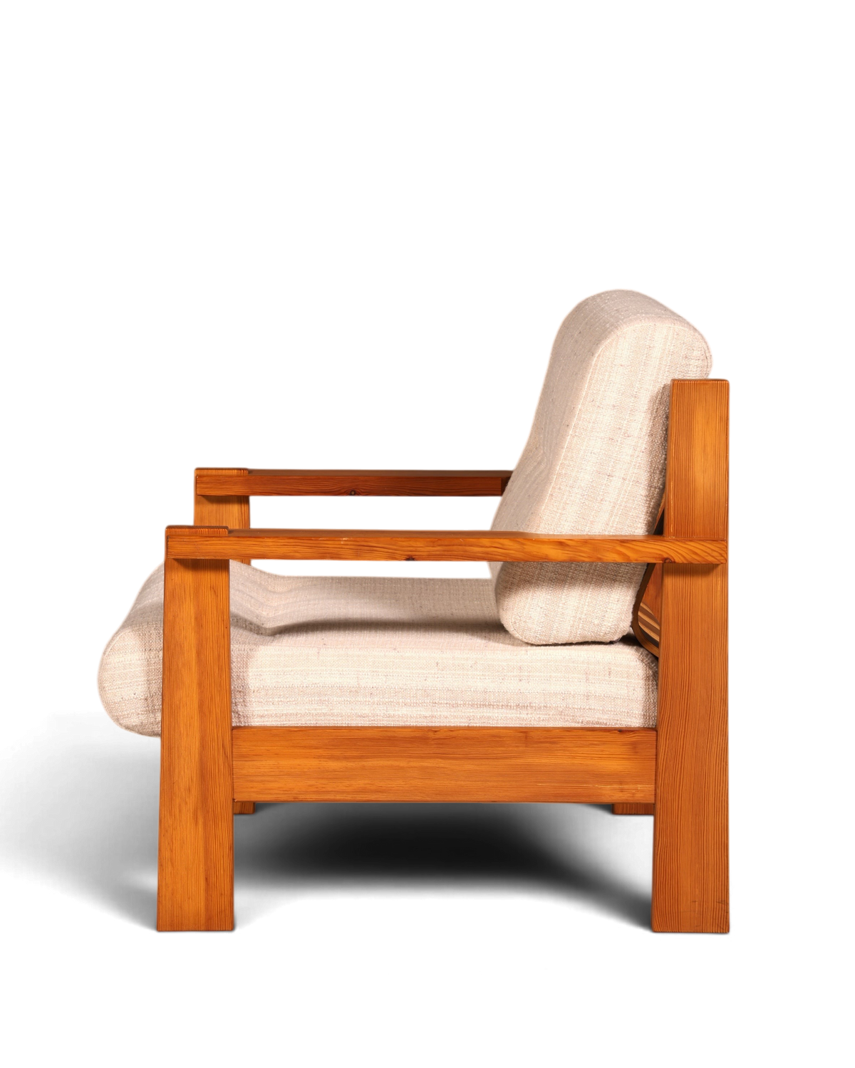 Schlichter Mid Century Sessel Danish Design Armlehnsessel echt Holz Relax Sessel 1 von 2