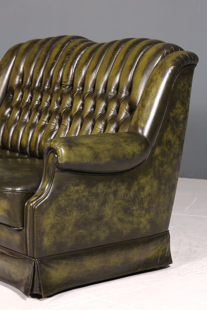 Wunderschönes Original Chesterfield 2er Sofa Englisch Leder 2- Sitzer Couch