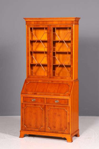 Stilvoller Original Heldense Englischer Aufsatzsekretär Eibe 60s Vitrine Schrank Büro Schreibmöbel UK