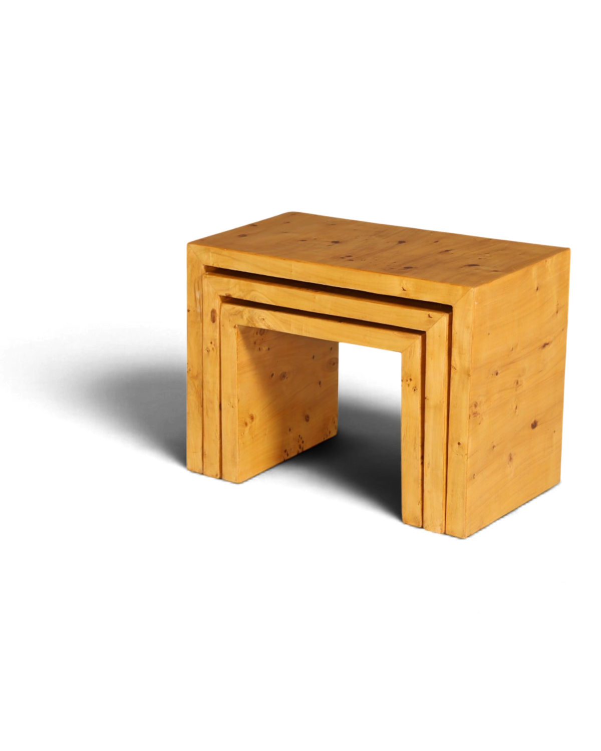 Stilvolle Art Deco Design Beistelltische Kult Birke 3er Satz