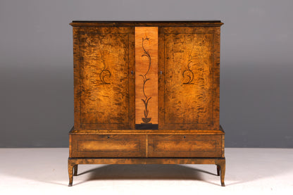G068 Finish cm Stilvoller Original Art Deco Schrank Vertiko Sideboard um 1930 Highboard Kommode