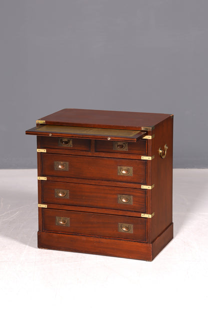 Wunderschöne Maritime Kommode Englisch Military Chest Schrank Schubladenkommode Wäschekommode Antik