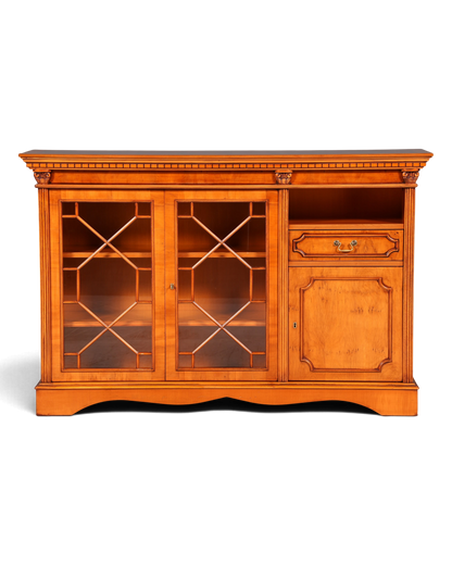 Hauptstadt Möblerei Anrichte aus Holz mit Glasvitrine, Schublade und Schrankfach im klassischen Stil