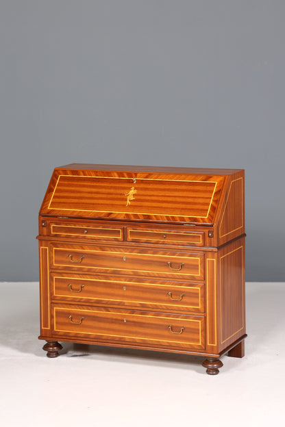 Wunderschöner Englischer Sekretär Schreibkommode echt Holz Schreibtisch Intarsien Kommode