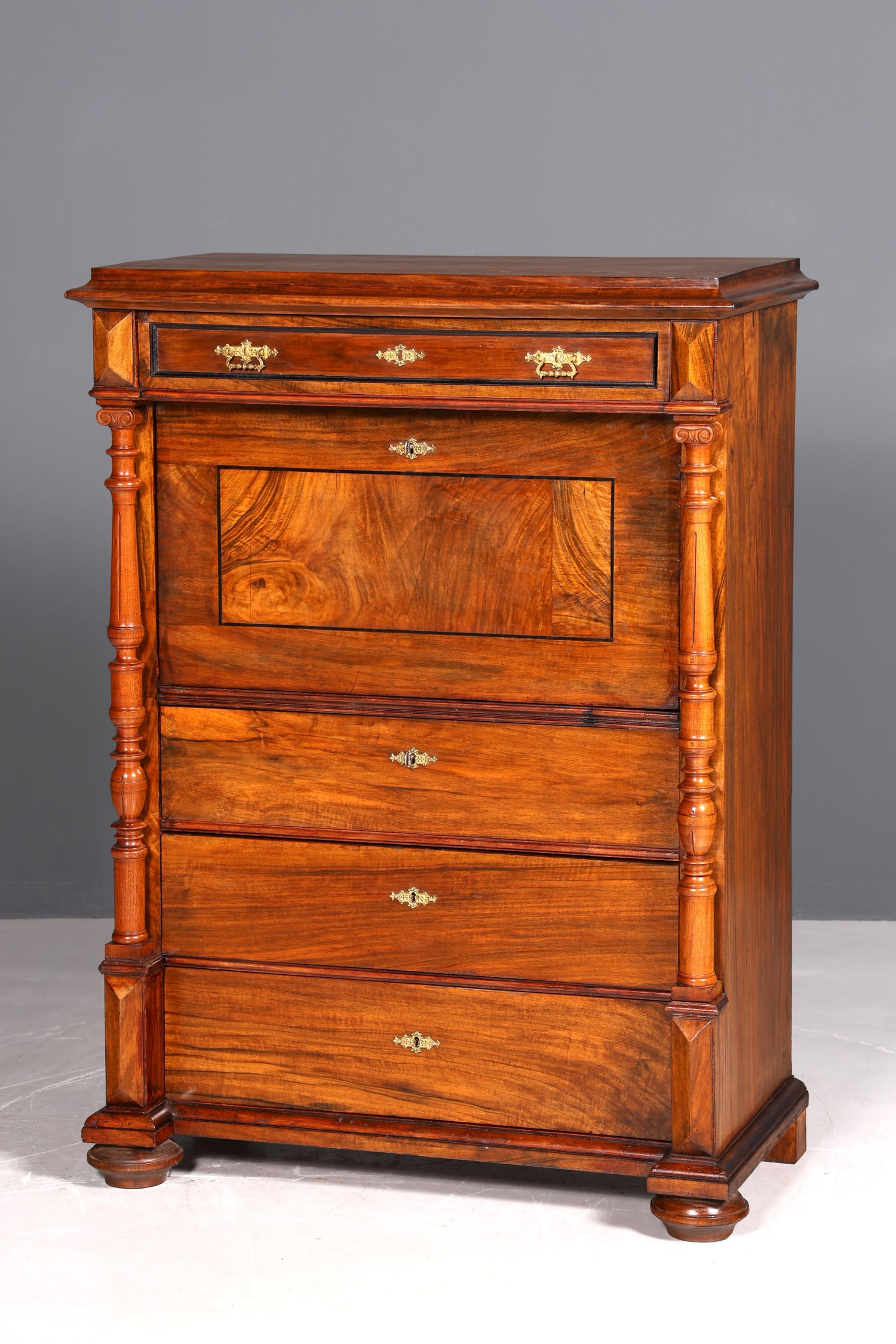 Traumhafter Gründerzeit Sekretär Vertiko Highboard Louis Philippe Kommode Sekretär Schrank um 1880