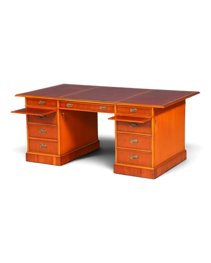 G721 Finish cm HELDENSE Wunderschöner Englischer Schreibtisch Englisch Eibe Desk Leder Auflage Antik Stil Bürotisch Office Desk (Kopie)