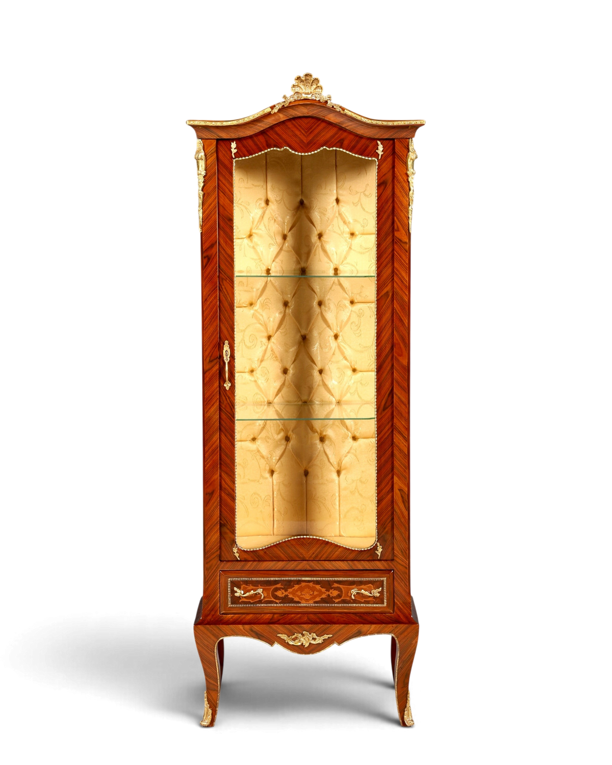 Traumhafte Barock Stil Vitrine Antik Stil Sammler Schrank Intarsien Glasschrank