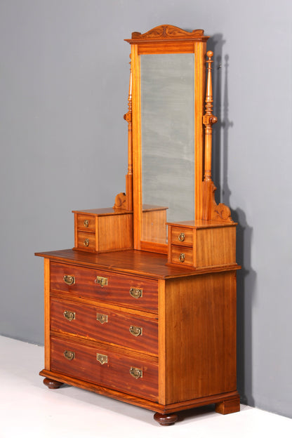 Beautiful Art Nouveau antique sideboard with mirror, Gründerzeit style hallway chest, dressing table