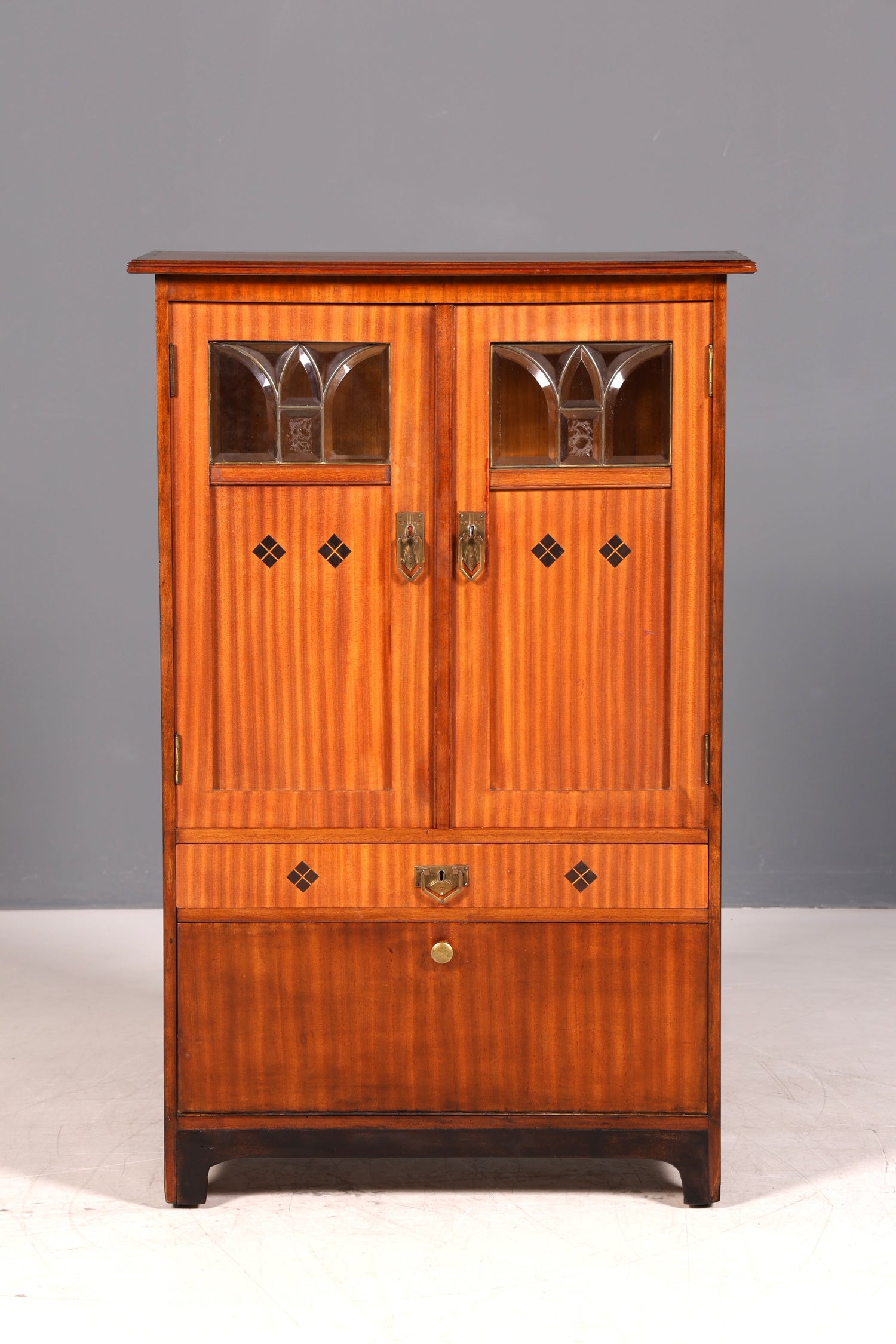 G776 Finish Traumhafte Jugendstil Vitrine Antike Holz Bücherschrank Eiche Antik Schrank Geschirrschrank (Kopie)