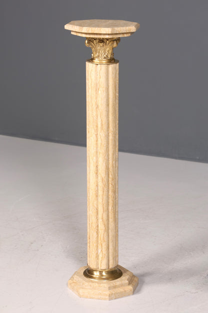 Wunderschöne Barock Stil Säule Louis XV Marmor Blumensäule Naturstein Beige Sockel Ablage 1 von 2