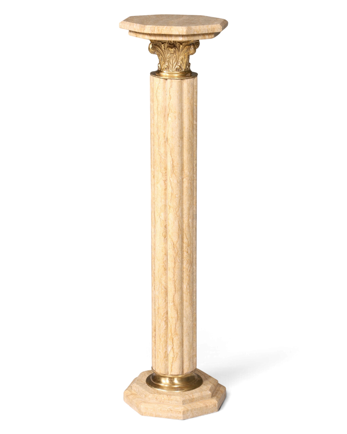 Wunderschöne Barock Stil Säule Louis XV Marmor Blumensäule Naturstein Beige Sockel Ablage 1 von 2
