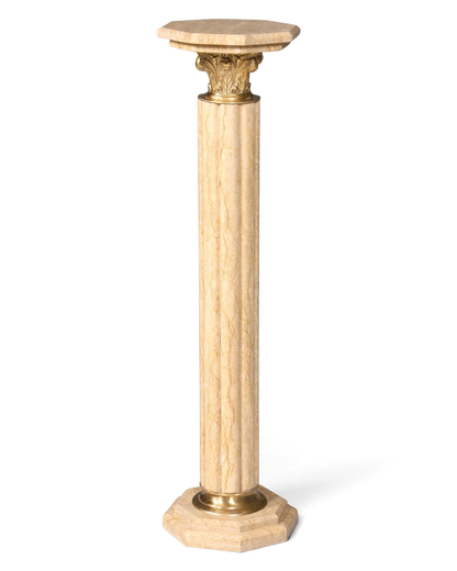 Wunderschöne Barock Stil Säule Louis XV Marmor Blumensäule Naturstein Beige Sockel Ablage 1 von 2