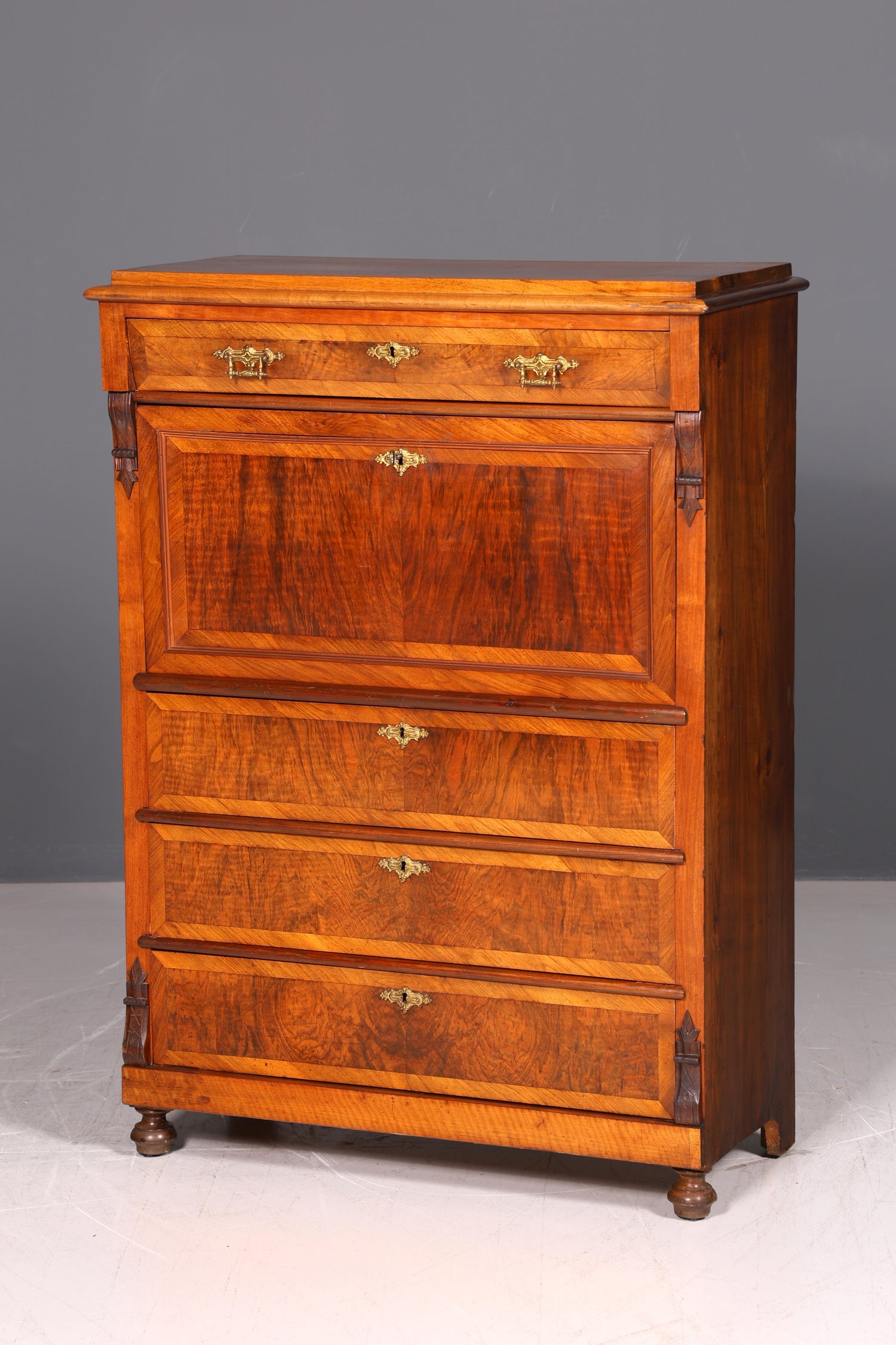 Wunderschöner Gründerzeit Sekretär Kommode Jugendstil Schubladenkommode Antik Vertiko Massiv Holz um 1890
