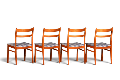 G403 Finish cm 4x Mid Century Teak Holz Stühle Made in Denmark Retro Stuhlset Danish Design Küchenstühle (Kopie)