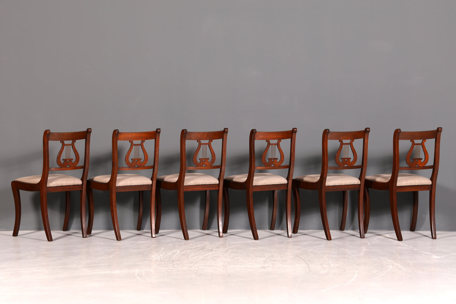 G211 Finish cm 6x Edle Englische Stühle Englisch Dining Chairs Antik 60er Jahre Regency Küchenstühle Stuhlset (Kopie 2)