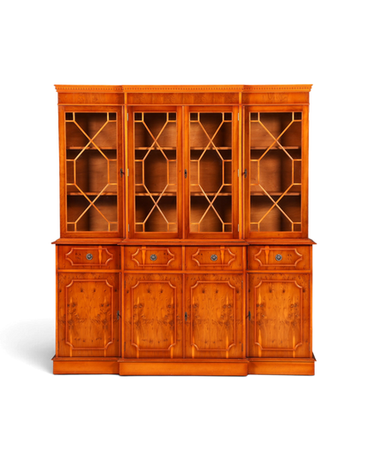 G387 Finish Wunderschöne Englische Vitrine Bücherschrank Buffet Antik Stil Englisch Eibe Glasvitrine Bibliothek (Kopie)