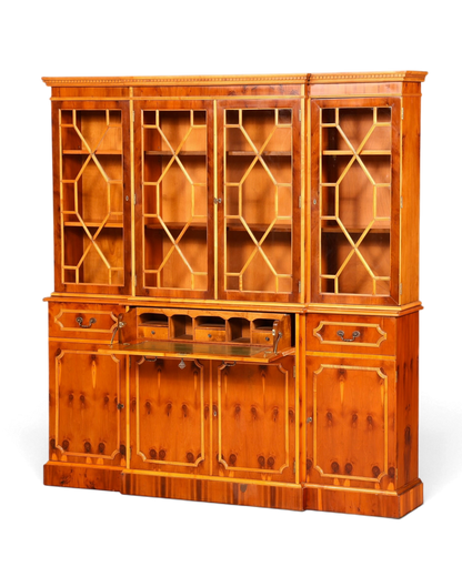 Traumhafte Englische Vitrine Bücherschrank Buffet Antik Stil Englisch Eibe Glasvitrine Bibliothek