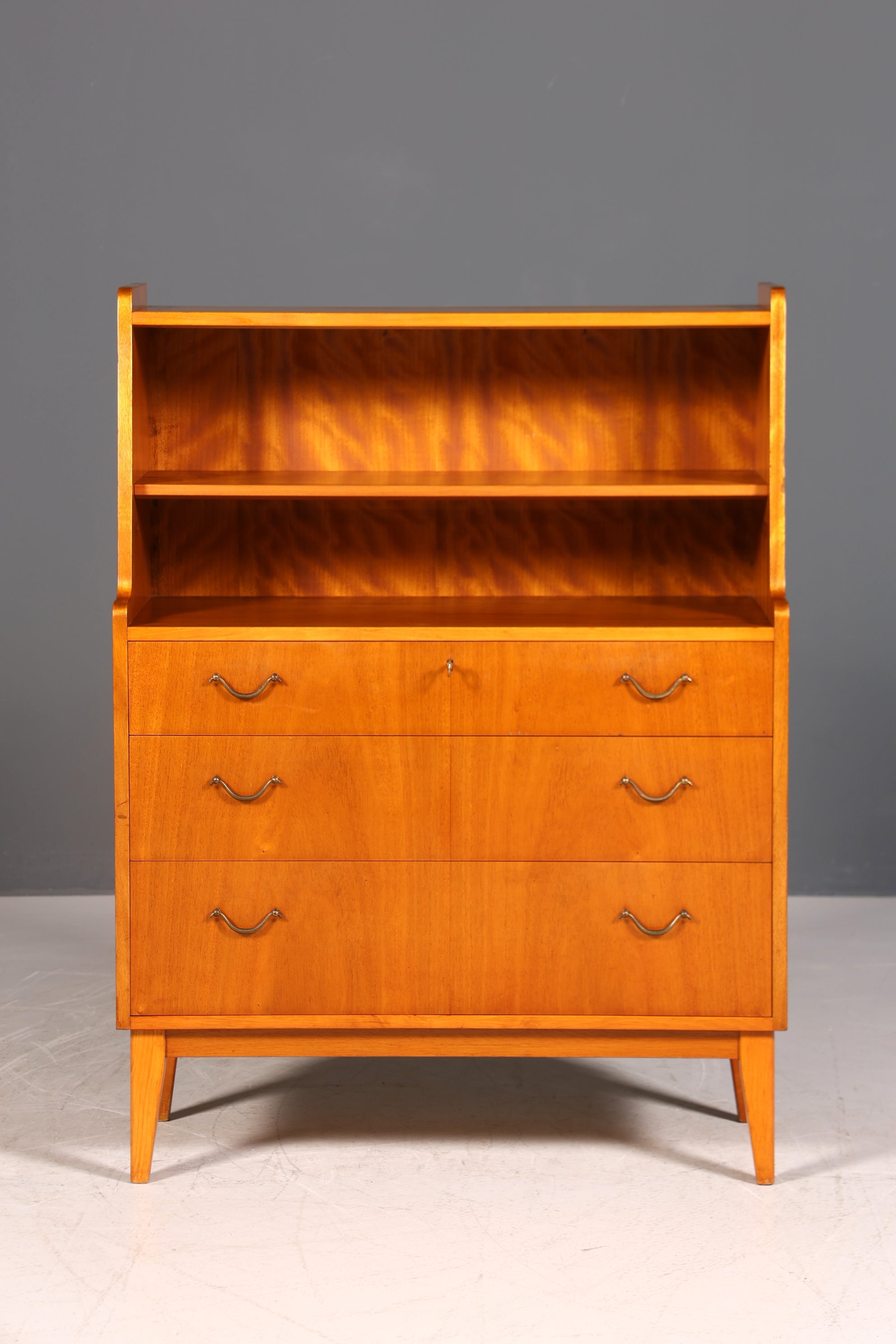 Wunderschönes Mid Century Regal Vintage Kommode Danish Design Highboard Bücherregal Holz Schrank