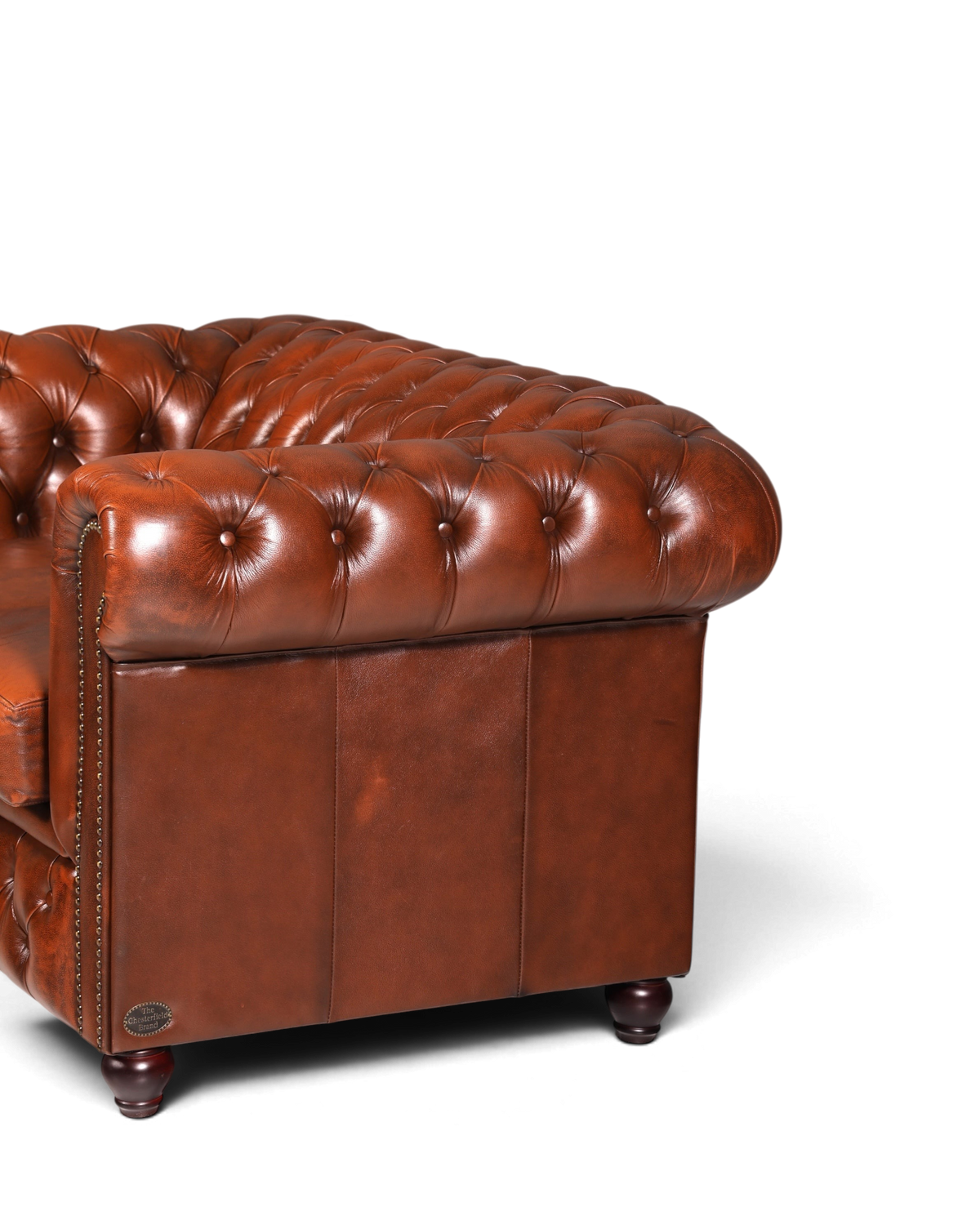 G118 Finish Wunderschönes Original Chesterfield 2er Sofa Englisch Oxblood Leder 2- Sitzer Couch