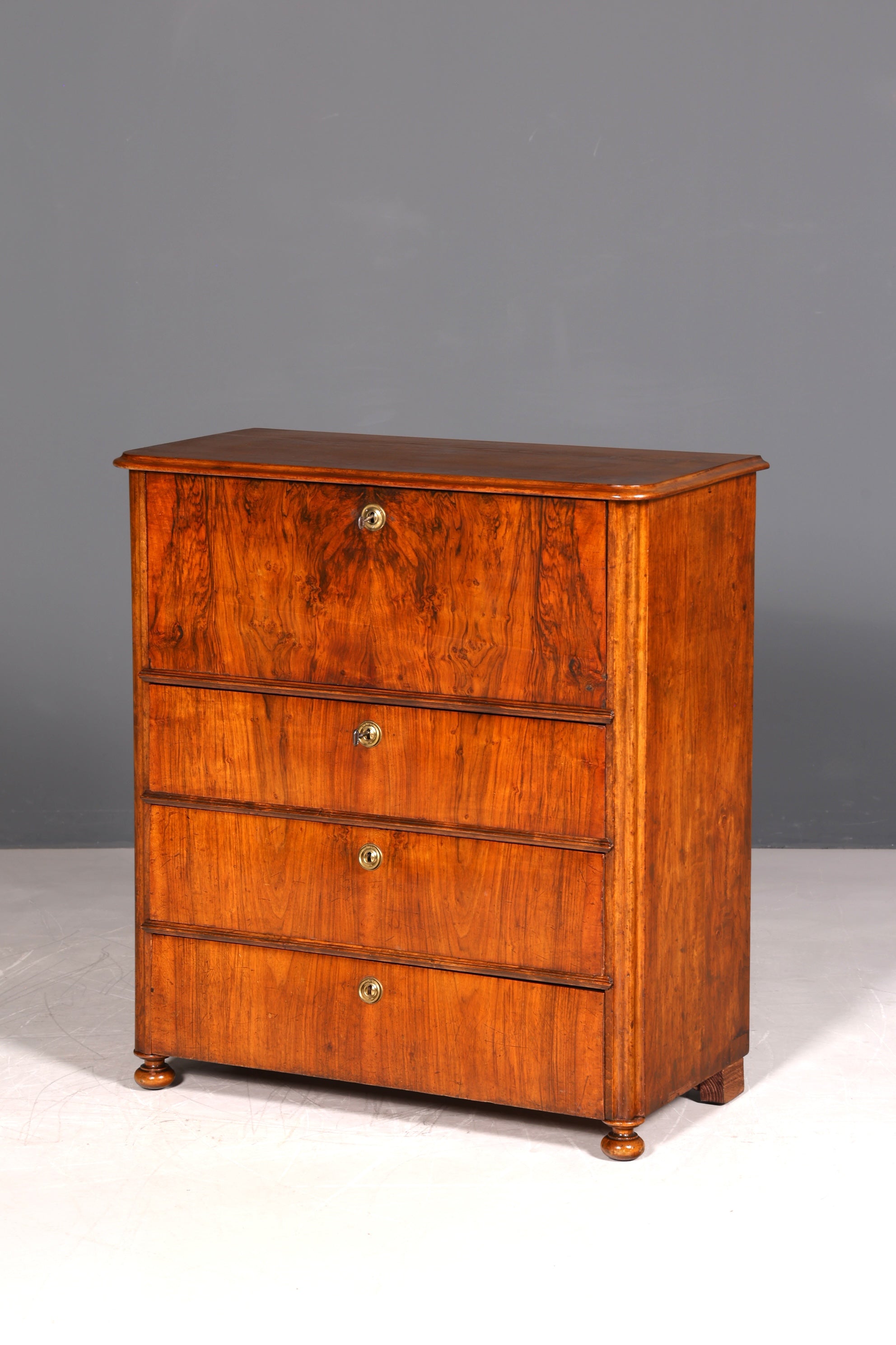 G107 Finish cm Wunderschöner Gründerzeit Sekretär Vertiko Highboard Louis Philippe Kommode um 1880